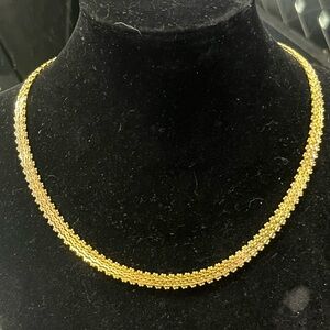 18k Gold Technibond Diamond Cut Riccio Polished Soarkle Necklace vintage HSN